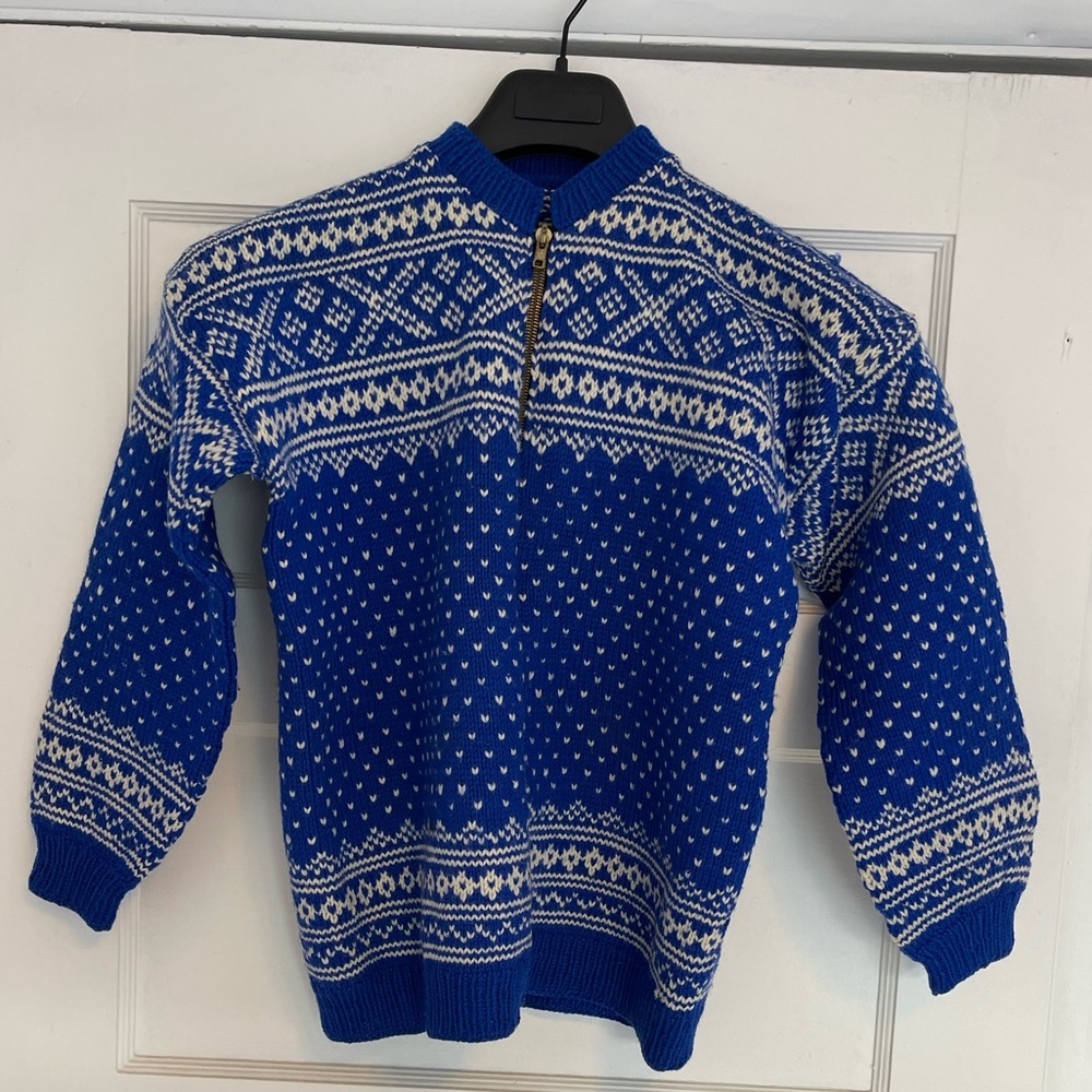 Handmade Unisex Zip-up Norwegian Sweater